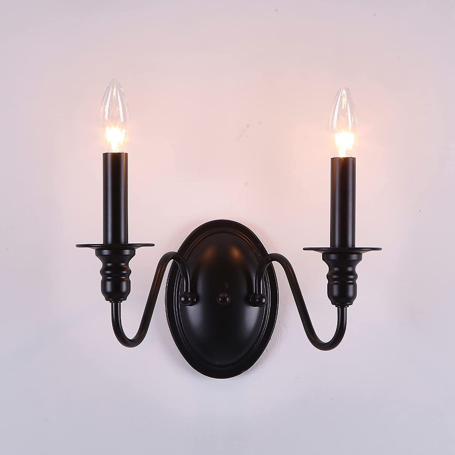 Black Wall Sconce 2 PCS Bathroom Vanity Light Fixture Modern Hallway Living Room