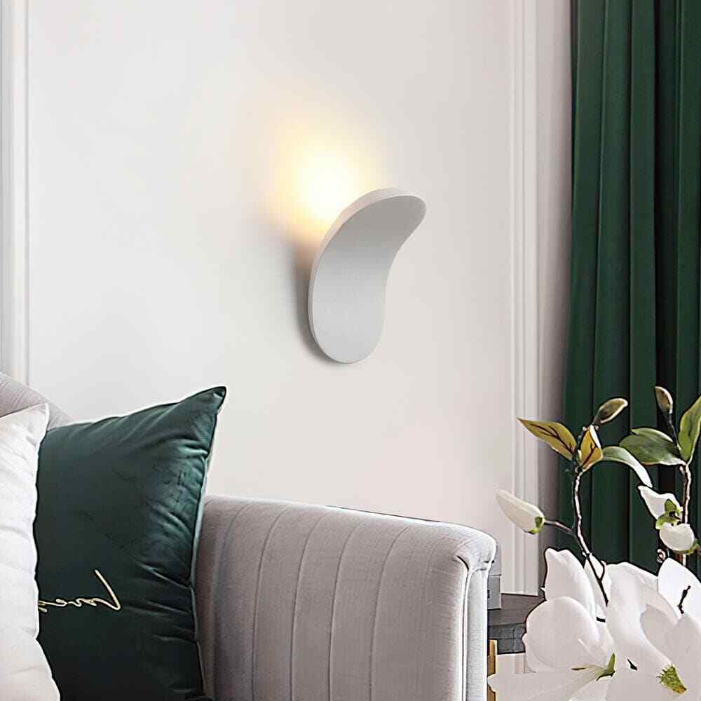 HUOKU Nimbus 3.9 in. 1-Light Matte White Minimalist Sleek LED Wall Sconce 3000K