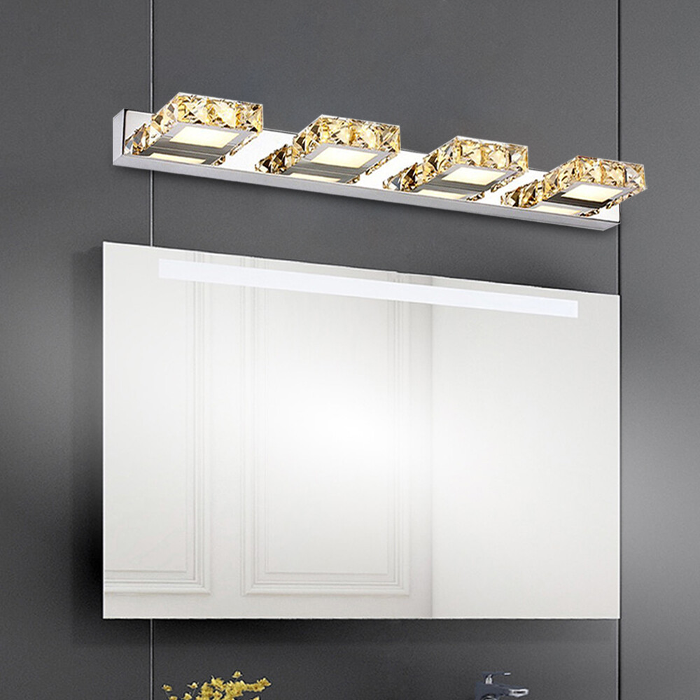 LED Crystal Front Mirror Toilet Wall Lamp Make-up Vanity Light Bathroom Modern