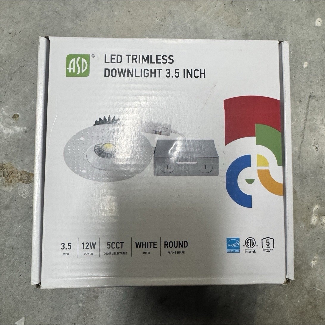 Recessed Trimless Downlight 3.5 Inch White 12W 5CCT (10 pack)