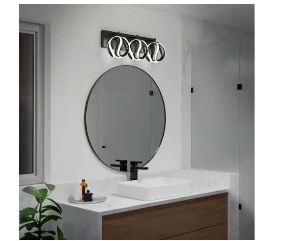 Artika Vivaldi 22 In. 1-Light Black Integrated LED Vanity Light Bar with 3 CCT