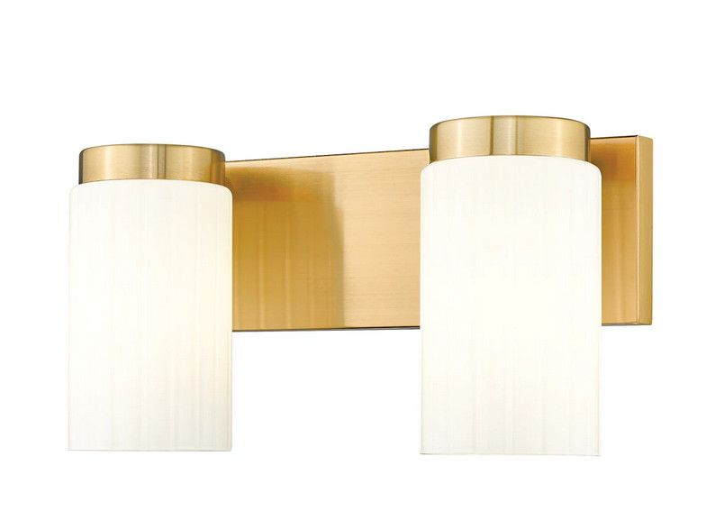 Z-Lite Burk 2 Light 13.75″ Vanity, Luxe Gold/Matte Opal 746-2V-LG *NEW OPEN BOX*