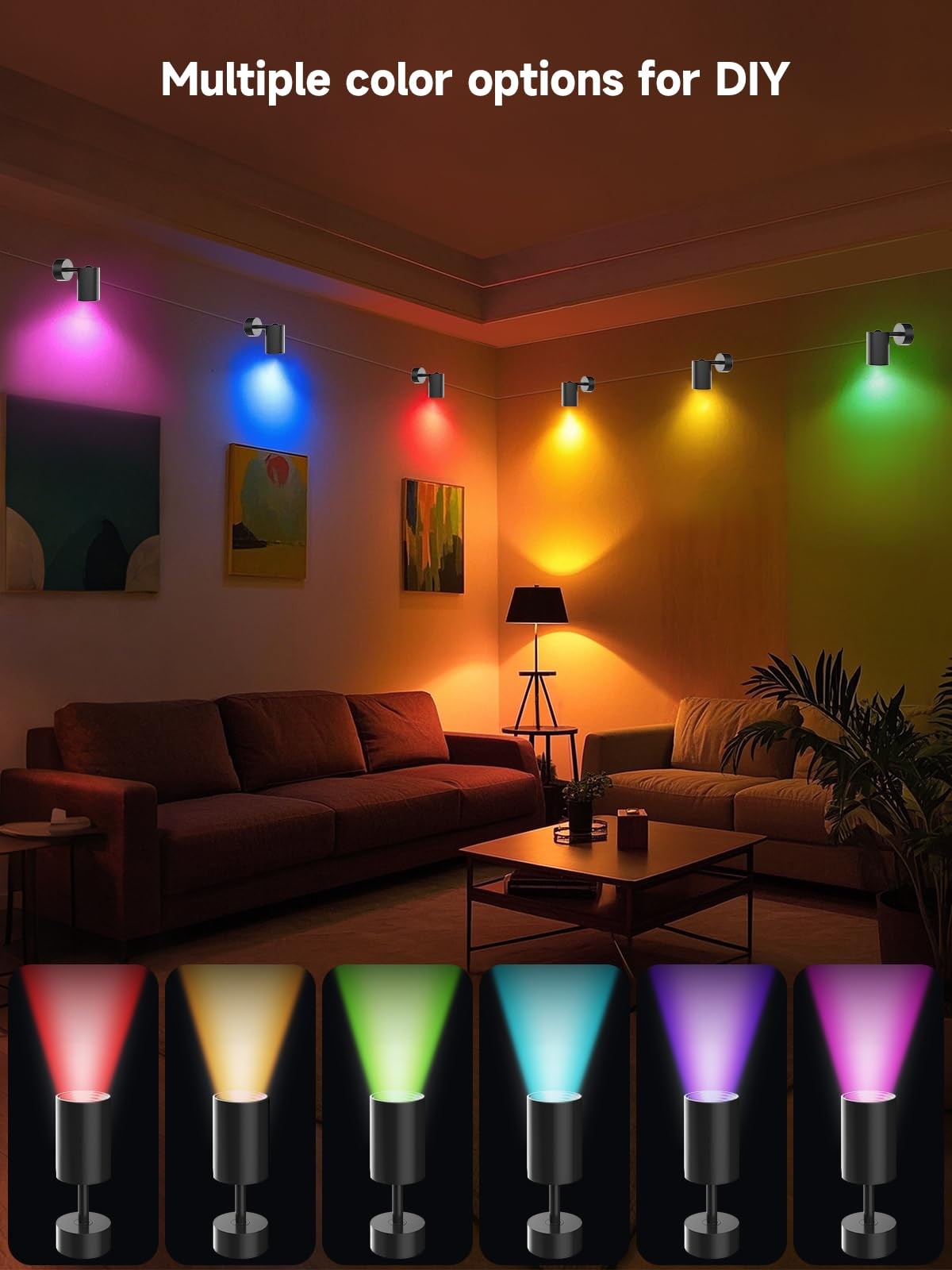 LED Spot Lights Color Changing Wall Light APP Remote Control Music Sync
