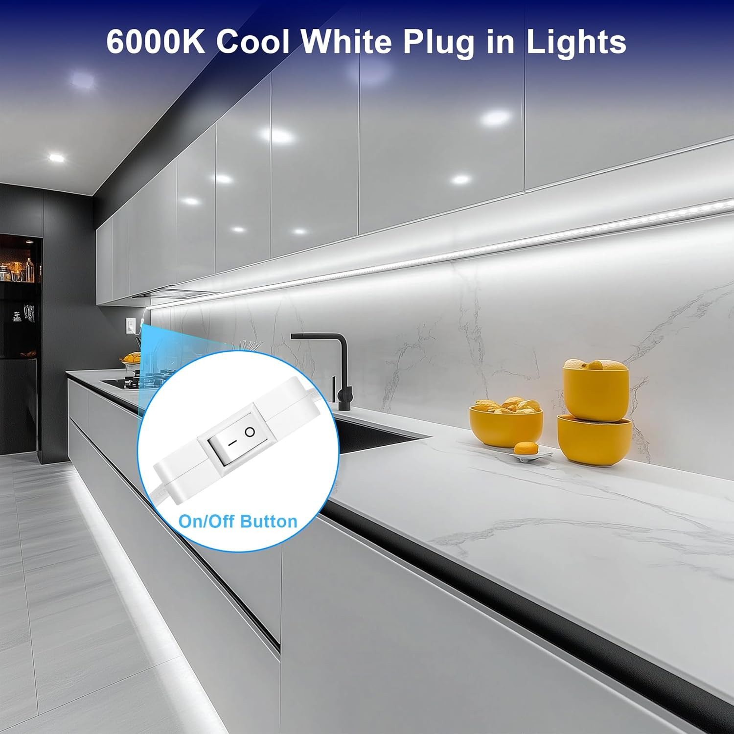 under Cabinet Strip Lighting Plug in 24In, Ultra Bright Small LED Light Bar, 600