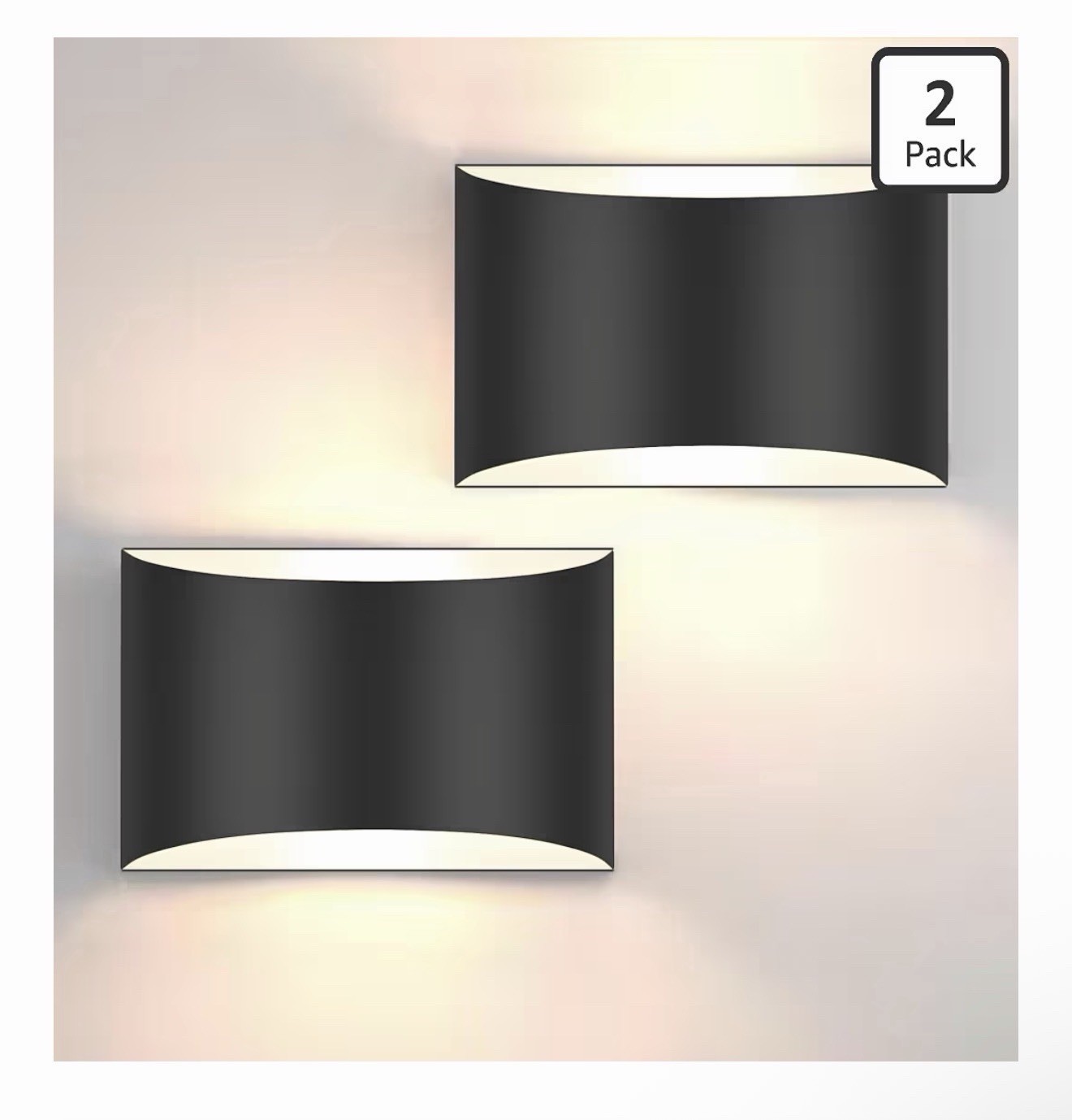 Modern LED Wall Sconces, 3000K Warm White Hardwired Wall Lights Set of 2