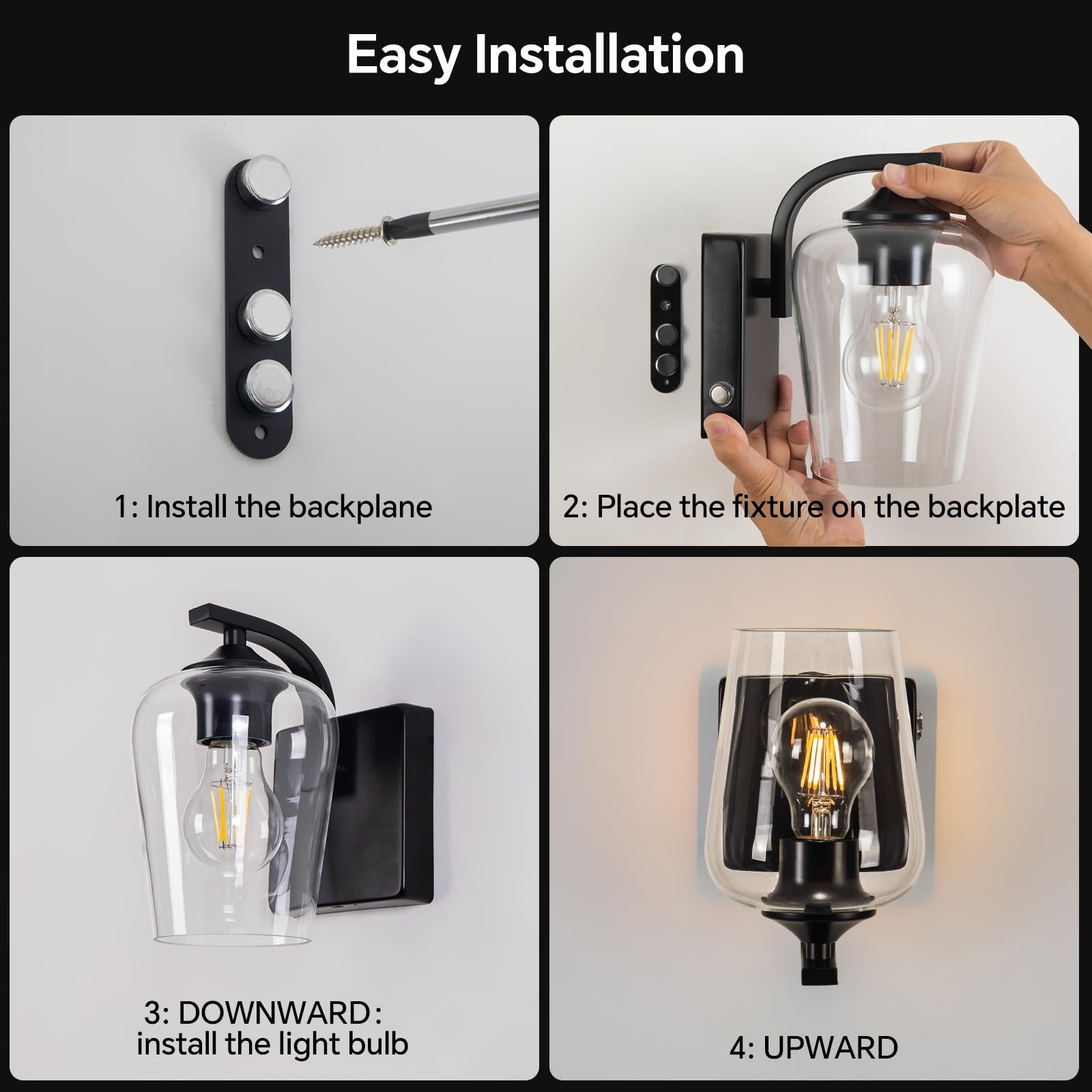 SURPALIG Battery Operated Wall Sconce, Wireless, Rechargeable Wireless Wall L…