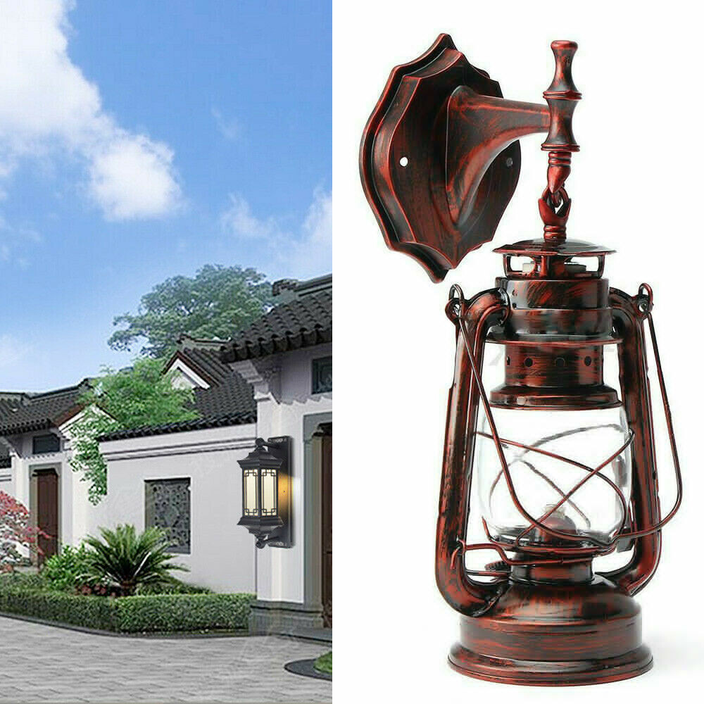 E27 Bulb Outdoor Ornate Wall Sconce Light Fixture Porch Column Antique Vintage