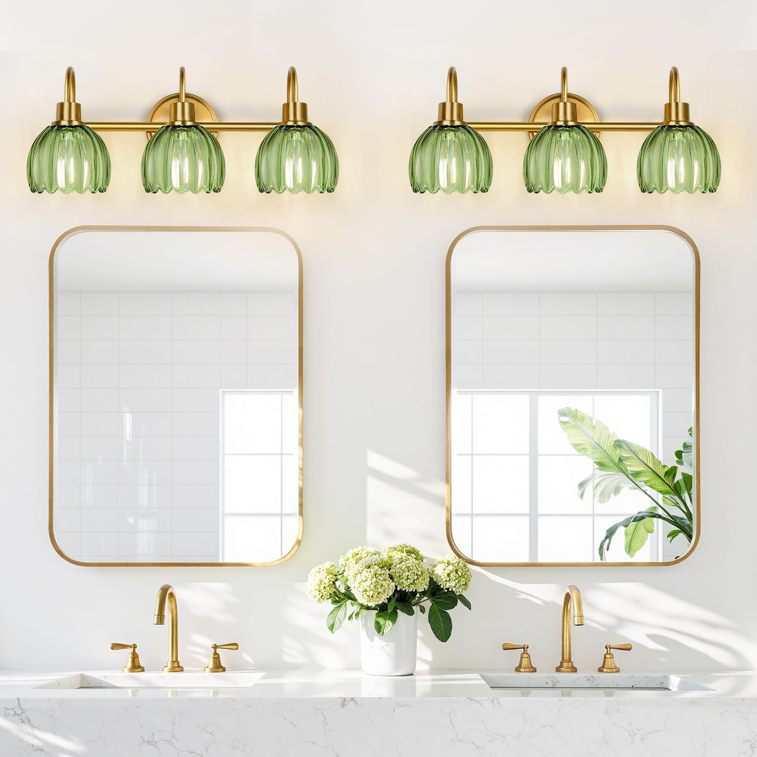 Bathroom Light Fixtures (3-Light, 20 in), Brushed Gold Vanity Lights for Bathroo