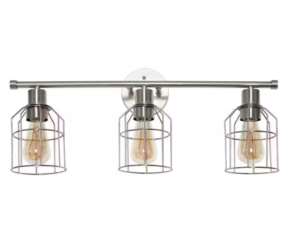 Lalia Home 3-Light Brushed Nickel Industrial Wired Vanity Light LHV-1000-BN