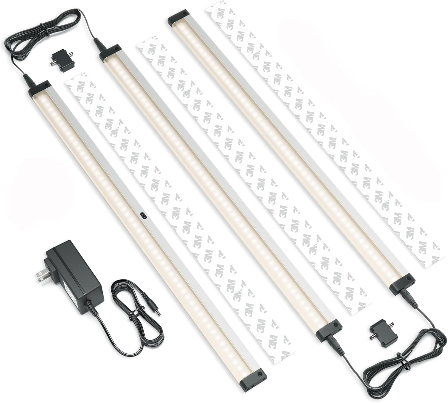 Dimmable Hand Wave LED Under Cabinet Lighting Kit – 3-Pack Warm White 3000K