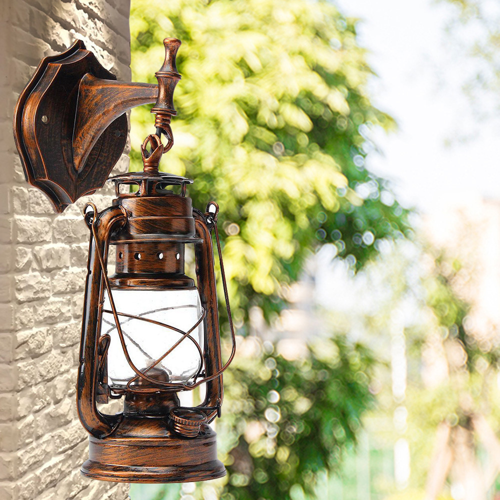 Stylish Wall Light – Metal & Plastic Lantern Sconce with E27 3W Bulb
