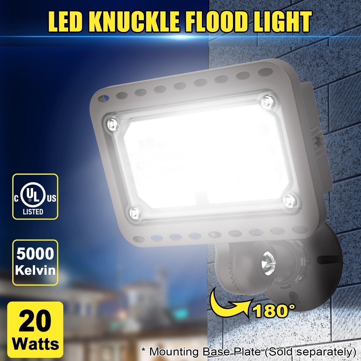 10 PACK LED Wall Light Knuckle Flood Light Mini Lamp Rotatable 20W 5000K 120V