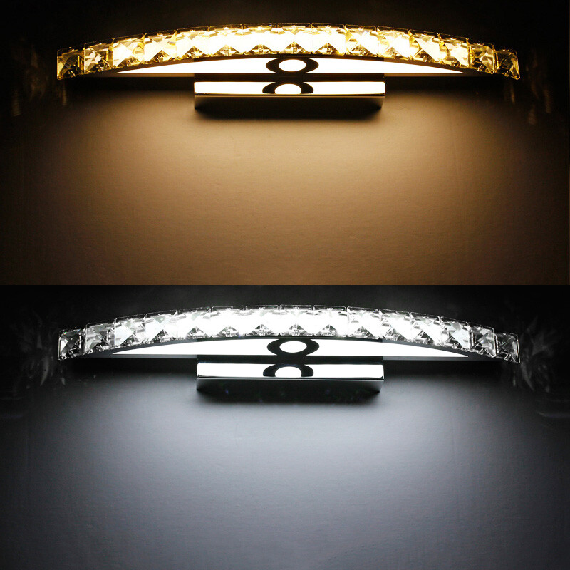 LED SMD Wall Sconce Lamp Crystal Makeup Mirror Front Light Fixture Bathroom Shop