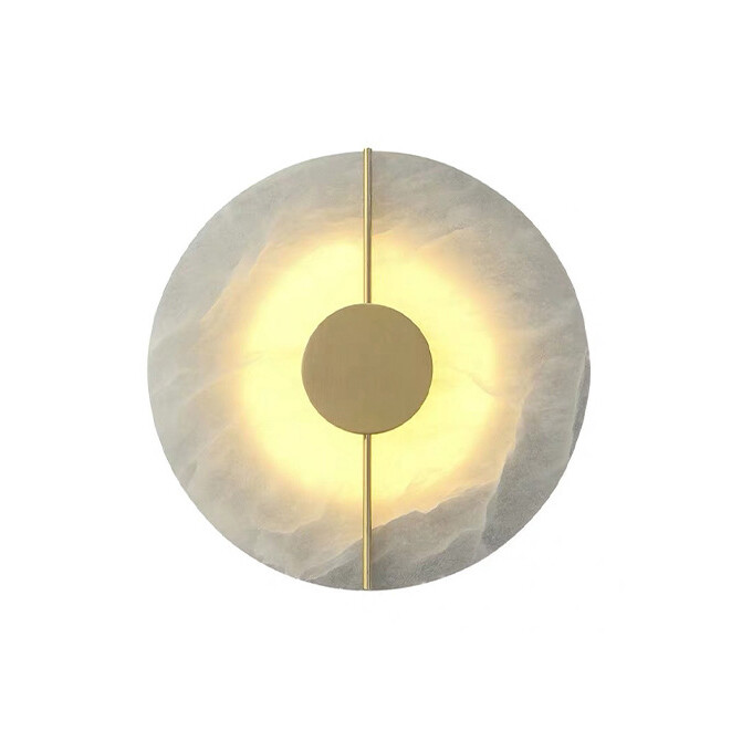 12W LED Marble Stone Wall Sconce Lamp Living Room Round Light Fixture SMD 2835