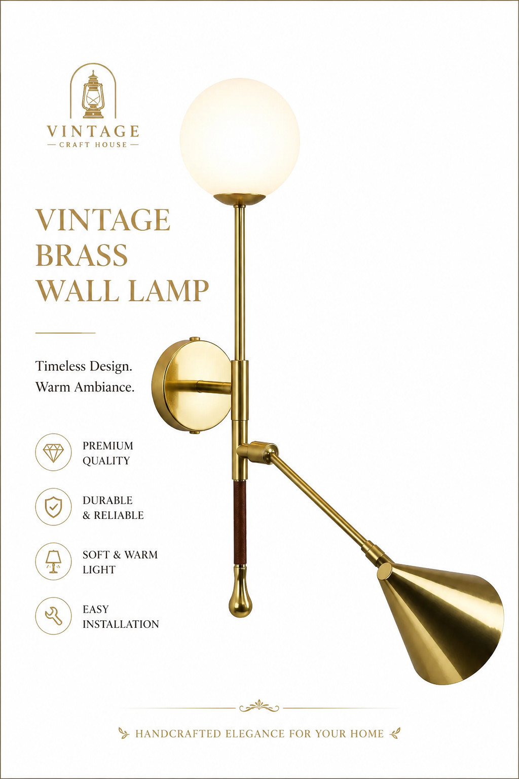 De.Light W1 Brass Articulating Double Wall Sconce Adjustable Modern Luxury Light