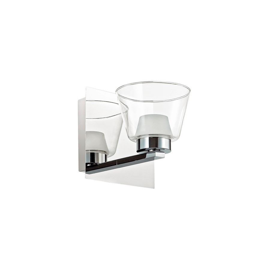 Dainolite 1-Light Wall Sconce Polished Chrome Clear White