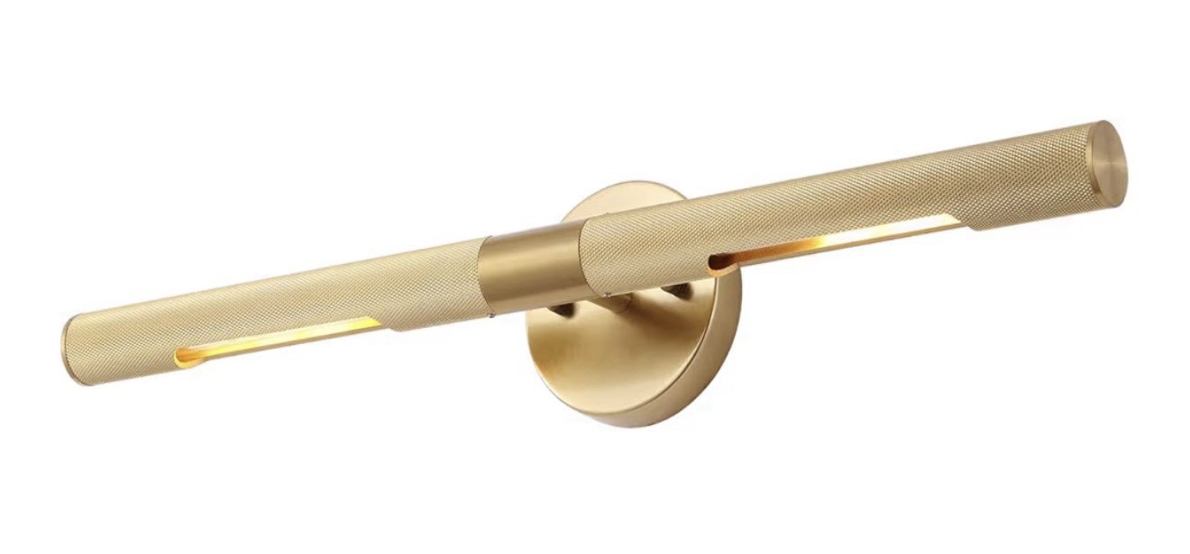 Brushed Brass Picture Light 24 Inches Modern Wall Sconce w/Knurled Texture