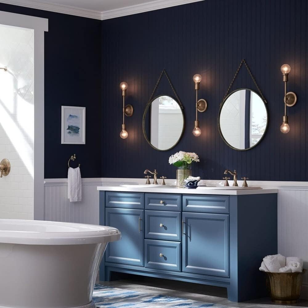 KICHLER Armstrong 2-Light Natural Brass Wall Sconce 43195NBR – Free Shipping
