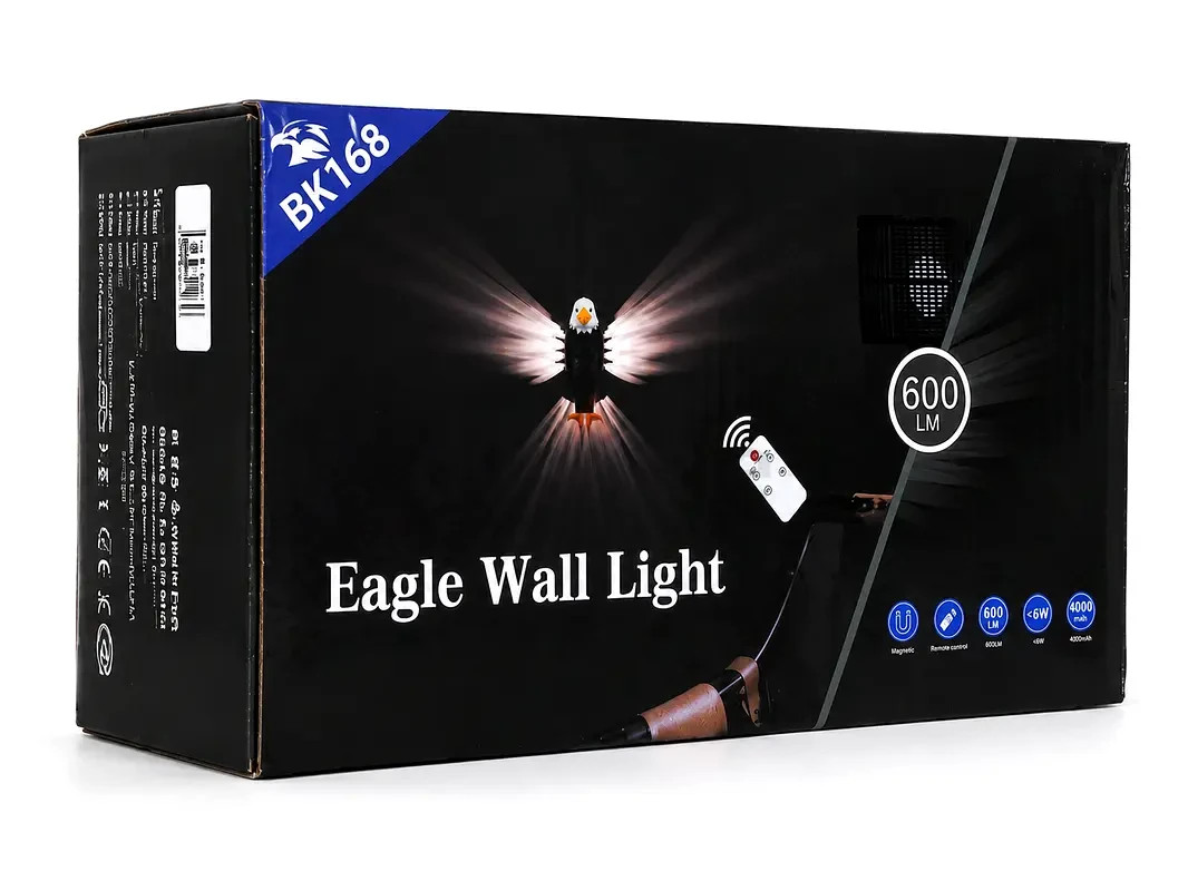 Bald Eagle Wall Light, American Eagle Night Light with Remote Control