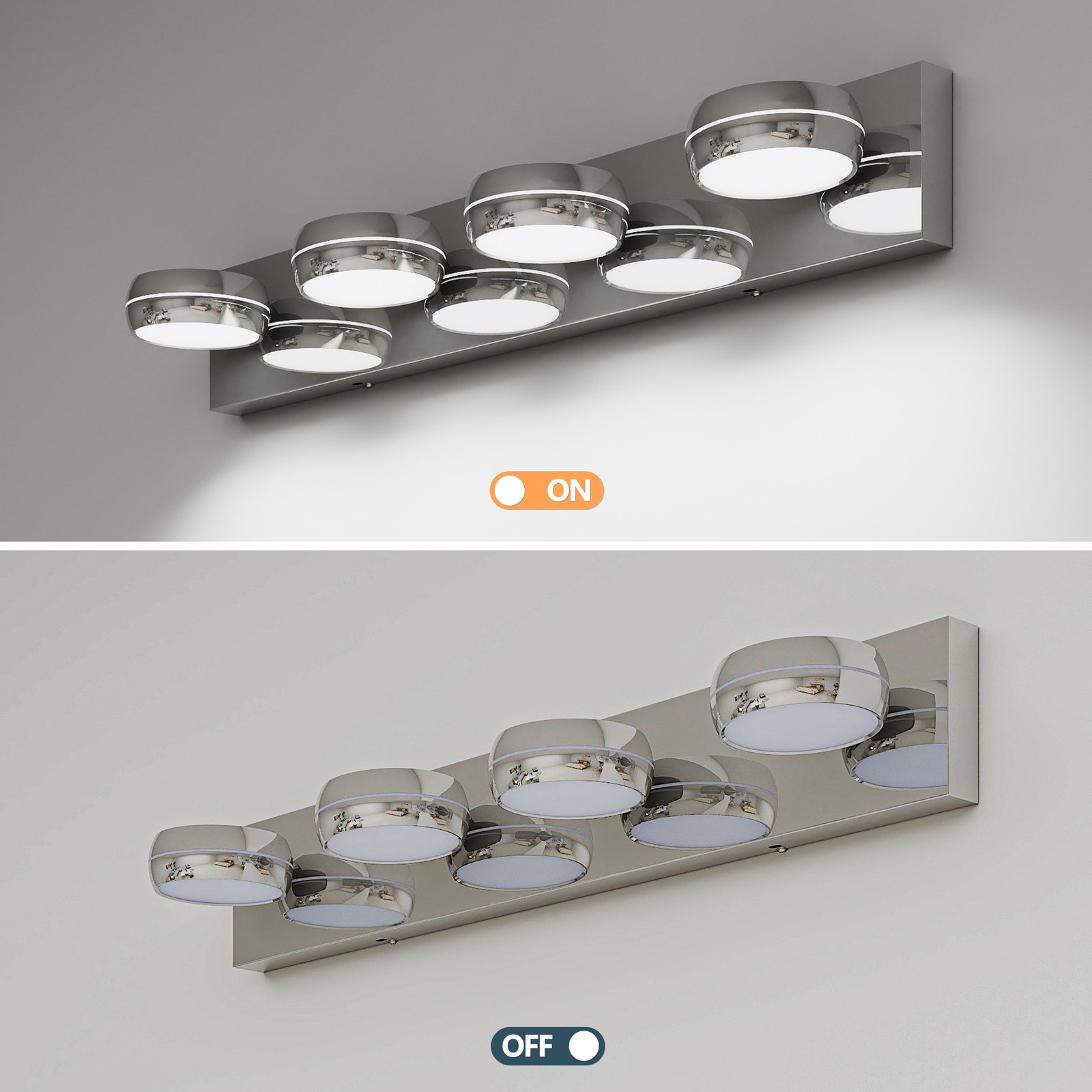 4 Lights 28″ LED Vanity Light Bathroom Mirror Wall Lamp Modern Chrome Sconce UL