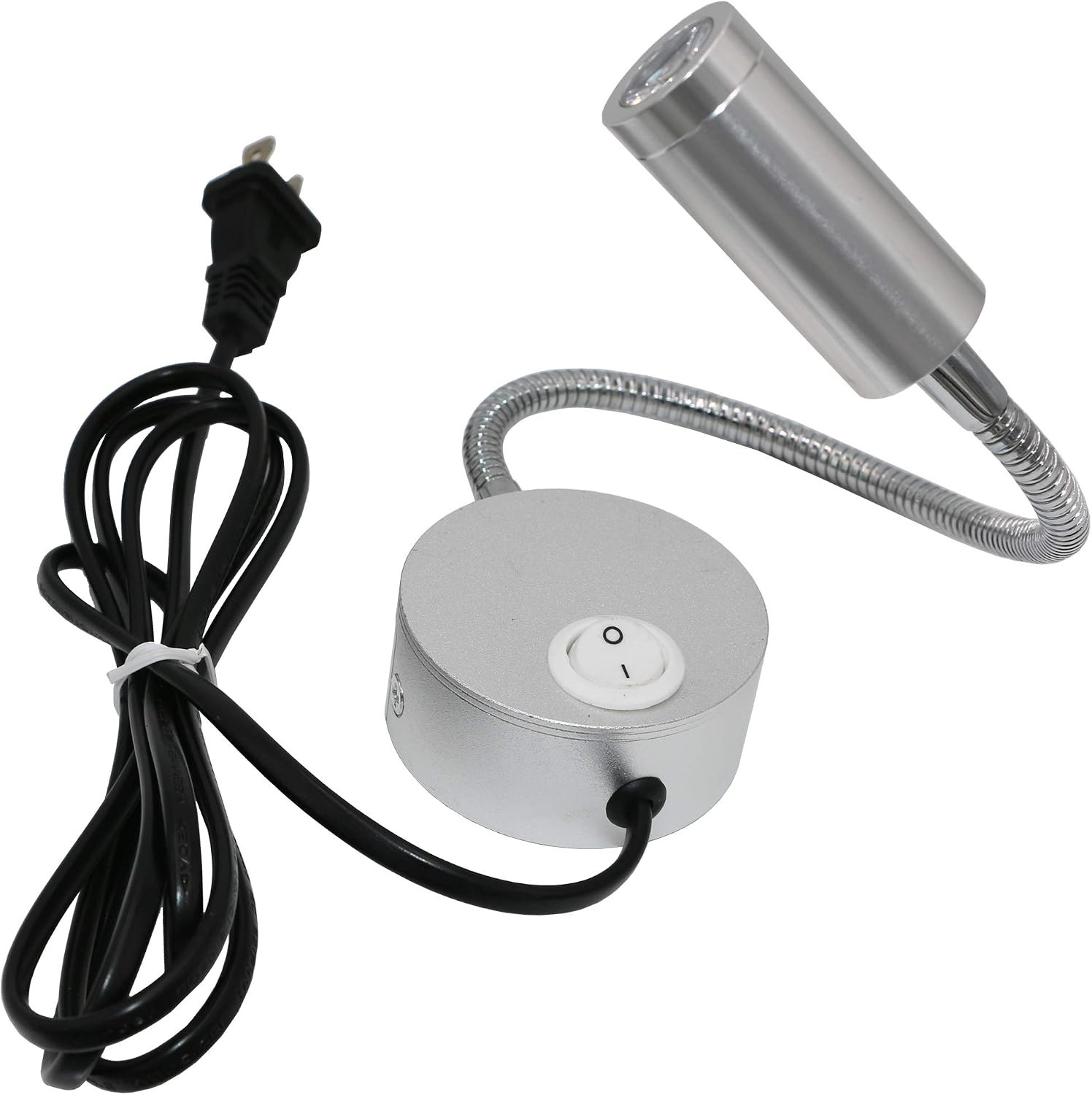 Warm White 3W LED Wall Sconce with Flexible Gooseneck & On/Off Switch