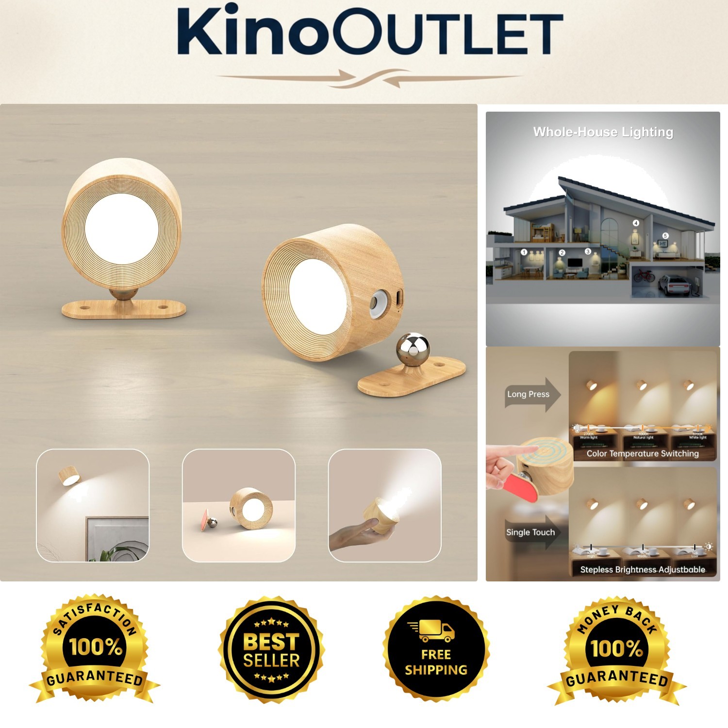 2-Pack Rechargeable LED Wall Lamps, Touch-Controlled & Magnetic – Modern Design