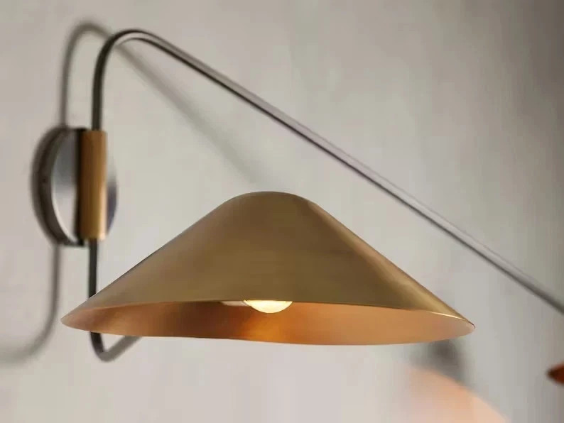 2 Light Mid Century Brass Swing Italian Diabolo Wall Sconce Modern Light Fixture