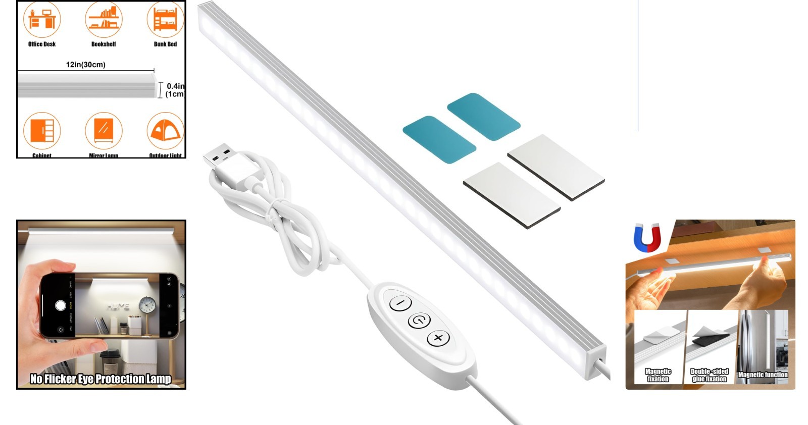 Portable Ultra-Slim Dimmable LED Light Bar – Perfect for Cabinets & Workspaces