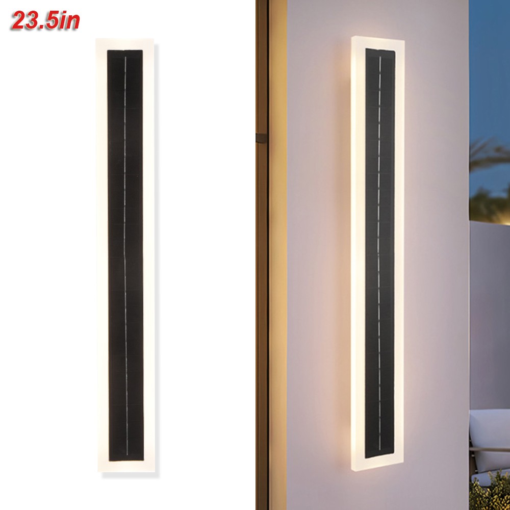LED Solar Wall Light Waterproof Outdoor Modern Lamp Exterior Lights Long Strip