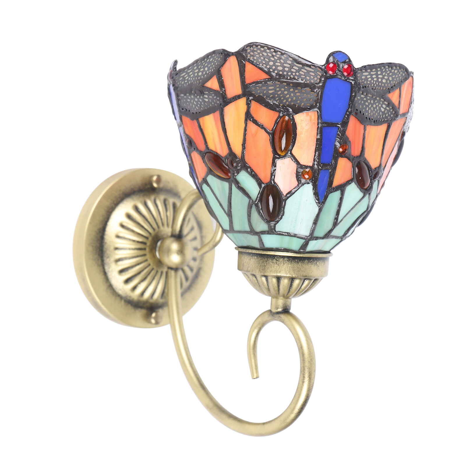Sconce Vintage Baroque Wall Lamp Antique Stained Glass Wall Sconce 60W