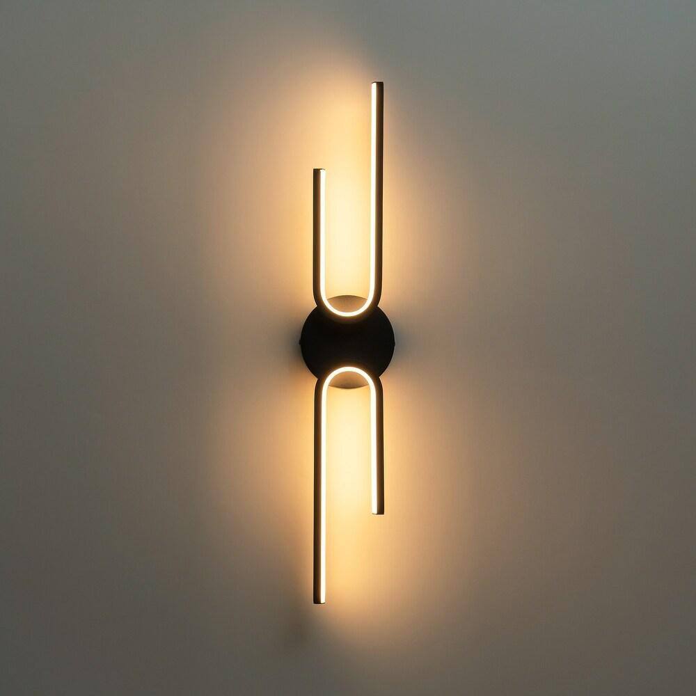 RRTYO Philly 23.6 in. 2-Light Black Linear Integrated LED Bathroom Vanity Light