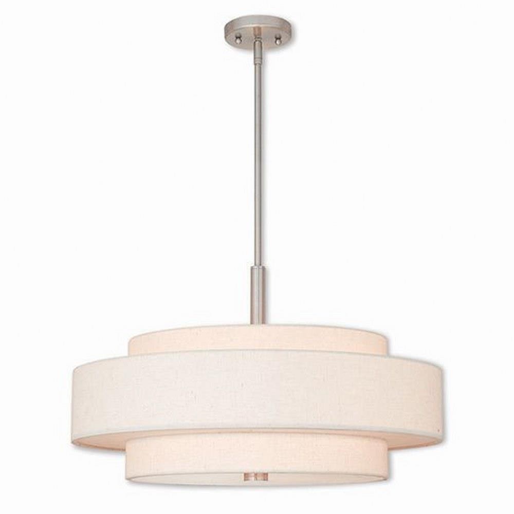 5 Light Pendant In Timeless Style-17 Inches Tall and 24 Inches Wide-Brushed