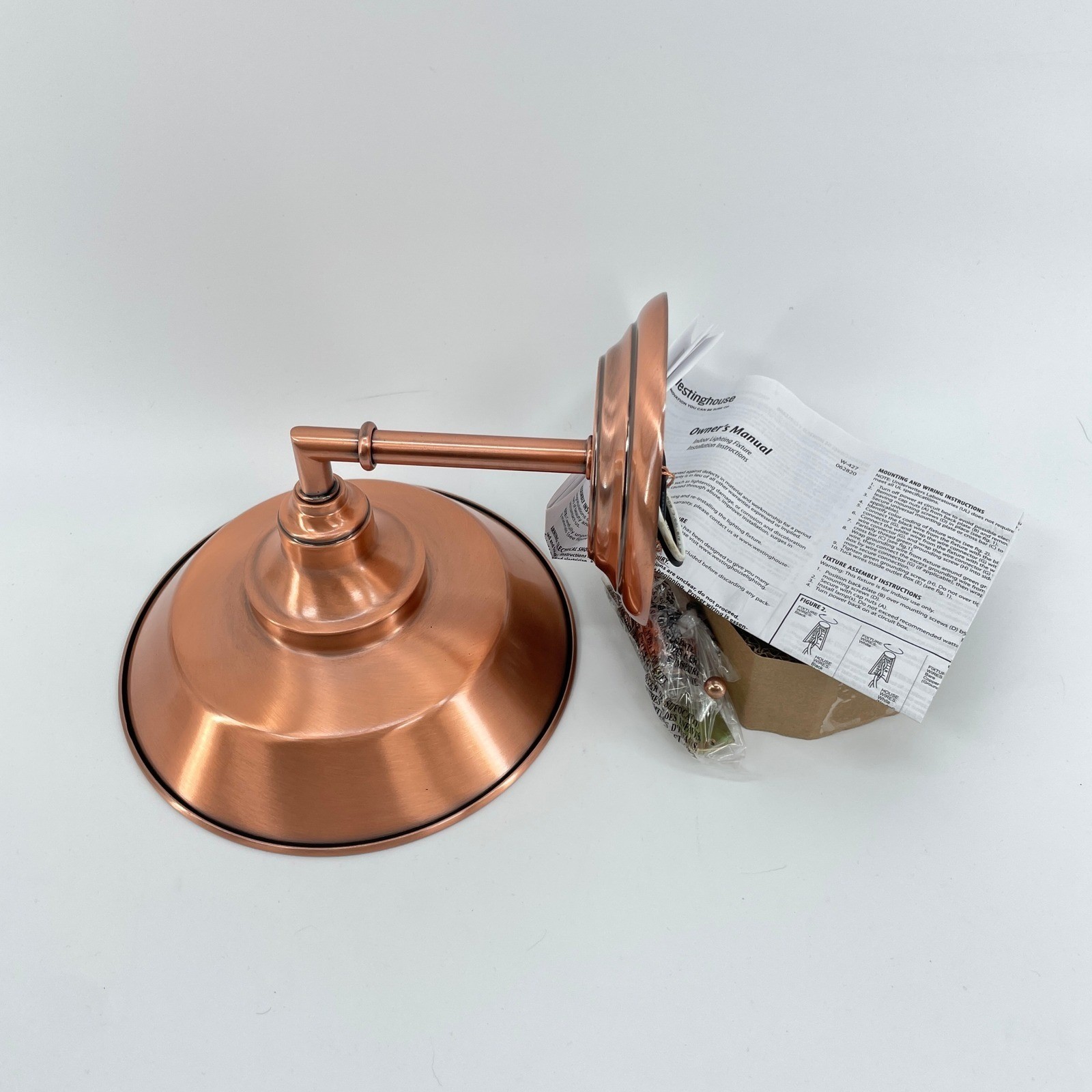 Westinghouse 63704 Washed Copper 1 Light Wall Sconce Indoor Fixture Barn Style