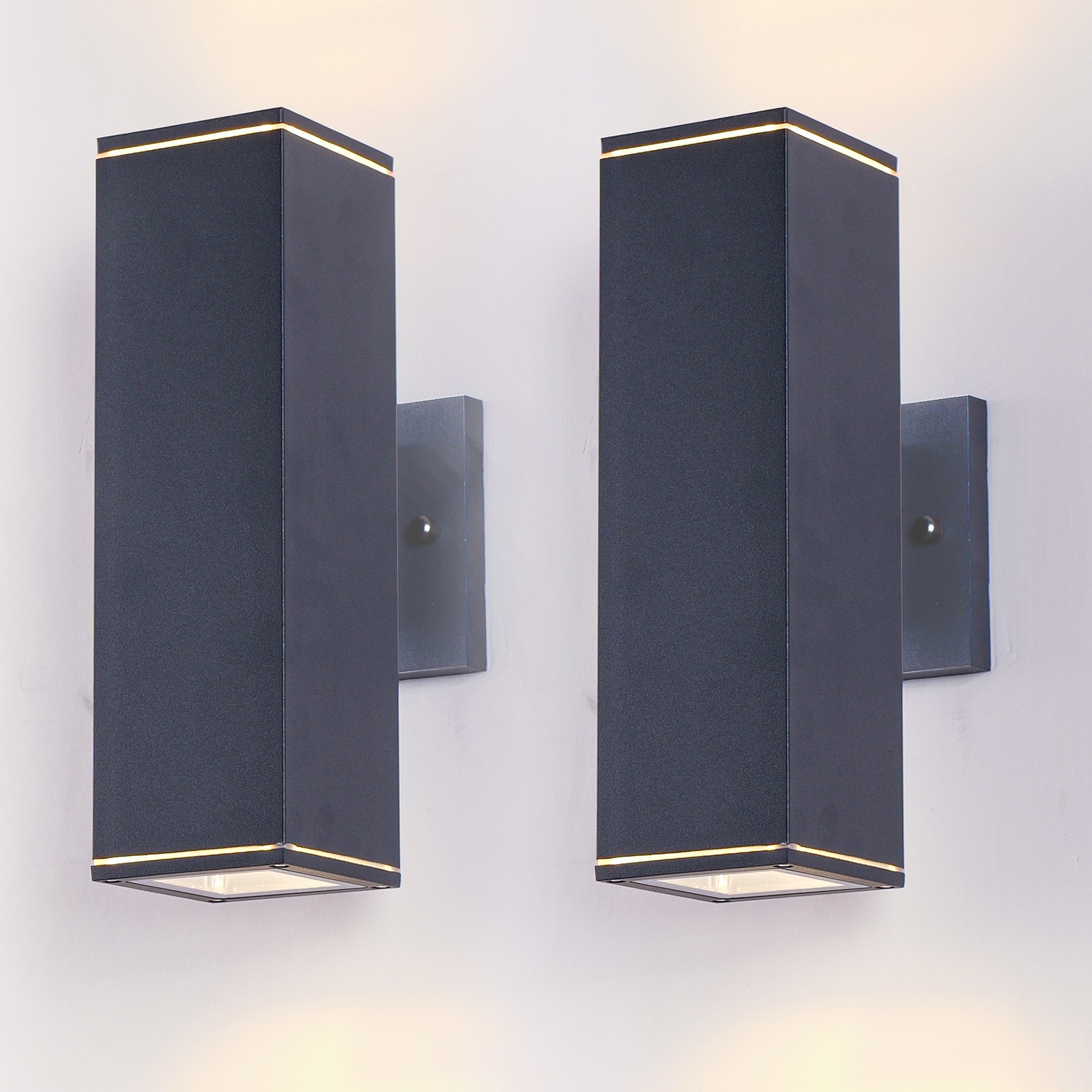 2 Pack 12″ Outdoor Porch Wall Light Up Down Aluminum Waterproof Exterior Sconce