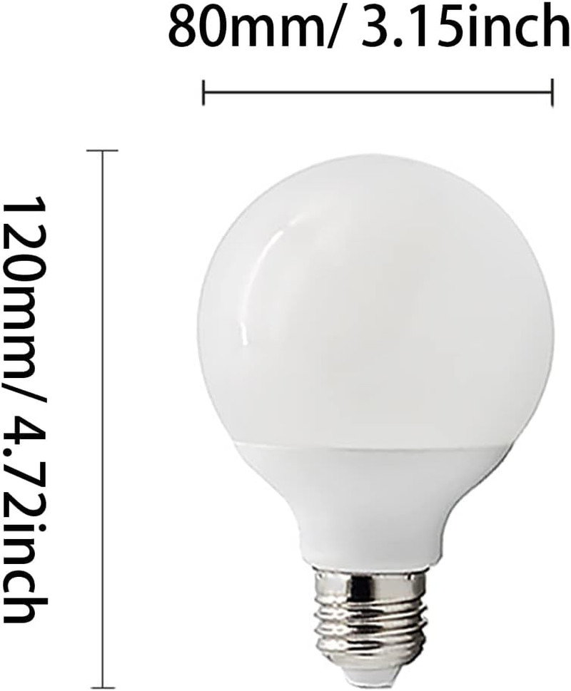 E26 Mirror Light G80 Large Decorative Lamp G25 10W LED Vanity Globe Bulb 100W…