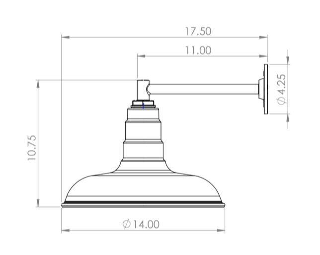 The Topanga Straight Arm Barn Light