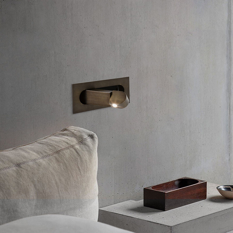 3W LED Wall Recessed Fixture Bedside Light Adjustable Headboard Lamp Switch Shop
