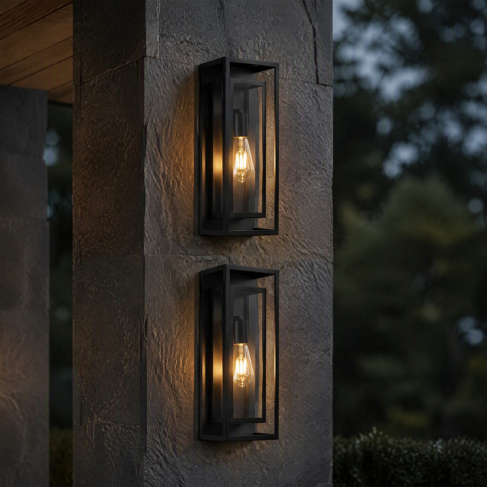 2 Pack 18″ Large Outdoor Wall Light Exterior Porch Lantern Fixture Patio Sconce