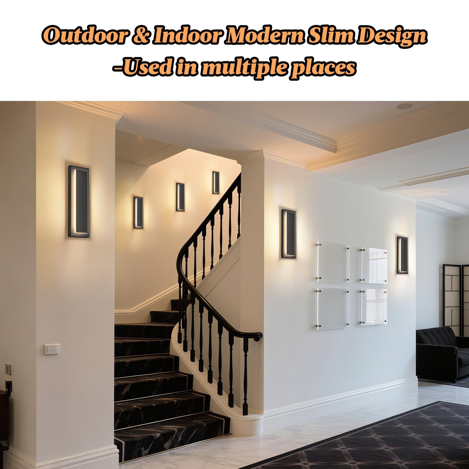 15.7 in Outdoor Wall Sconce Light,Modern Exterior Lights Fixture,Outdoor Porc…