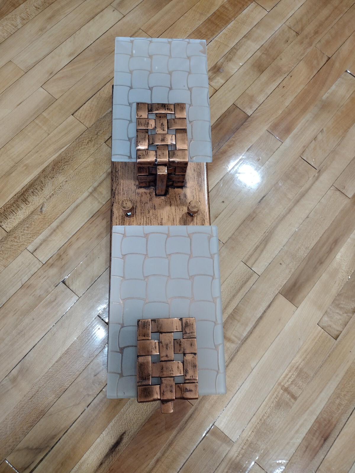 Dreamweaver Basket Weave Copper Bathroom Bedroom Indoor Wall Light Sconce Wired