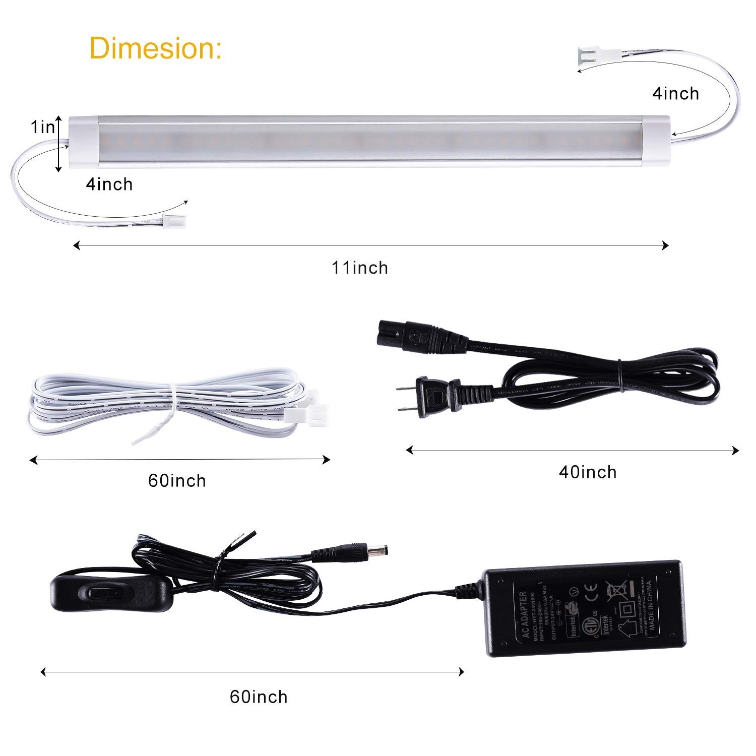 8pcs LED Under Cabinet Lights, Dimmable Kitchen Cabinet Strip Lighting Fixtur…
