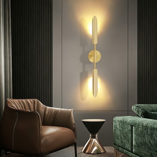 Wall Lamp, 60W Gold Wall Light Fixture Luxury Indoor Wall Lamp Iron 29.52*2.36in