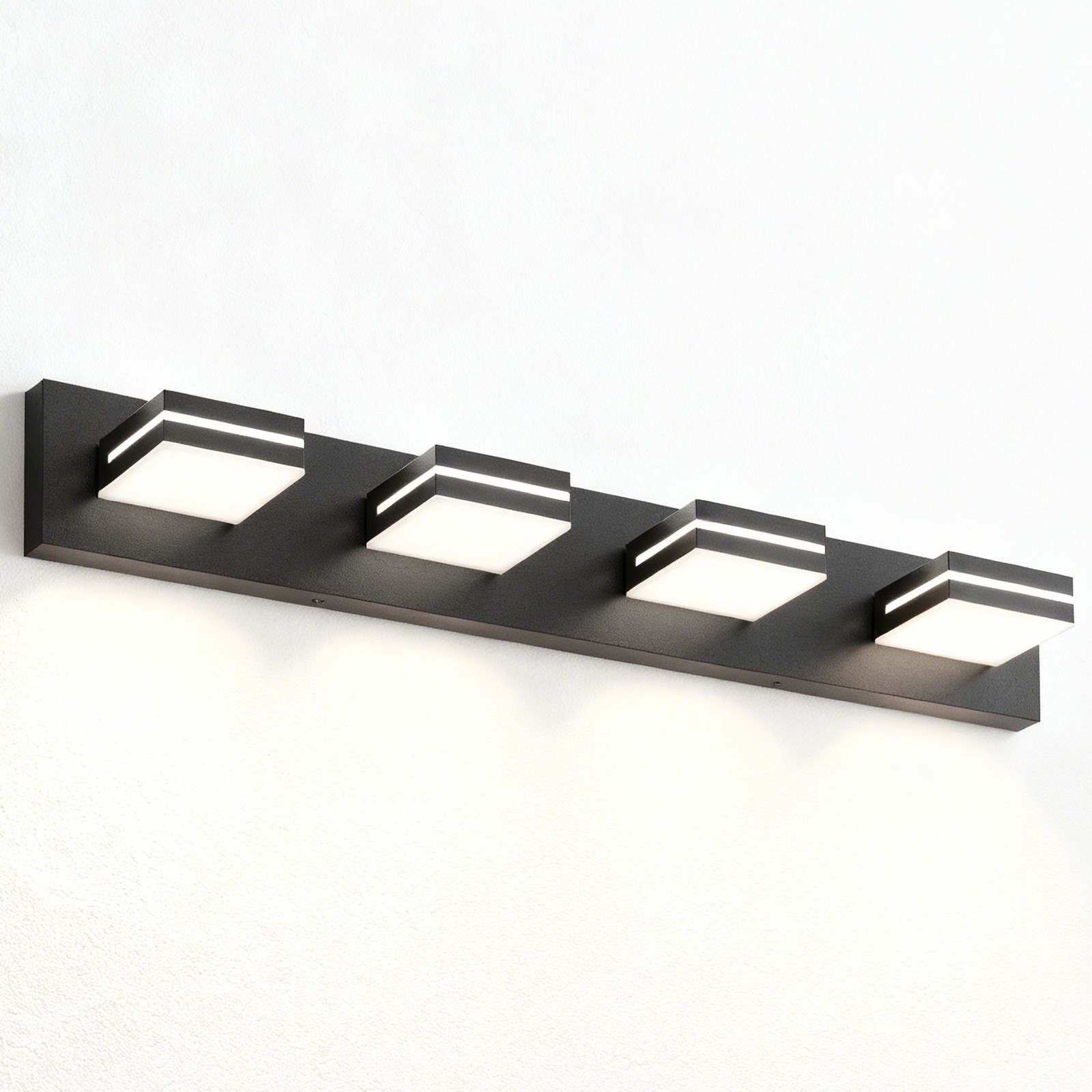 LED 25 Inch 4 Lights Vanity Light Bathroom Mirror Wall Lamp Black Modern Fixture