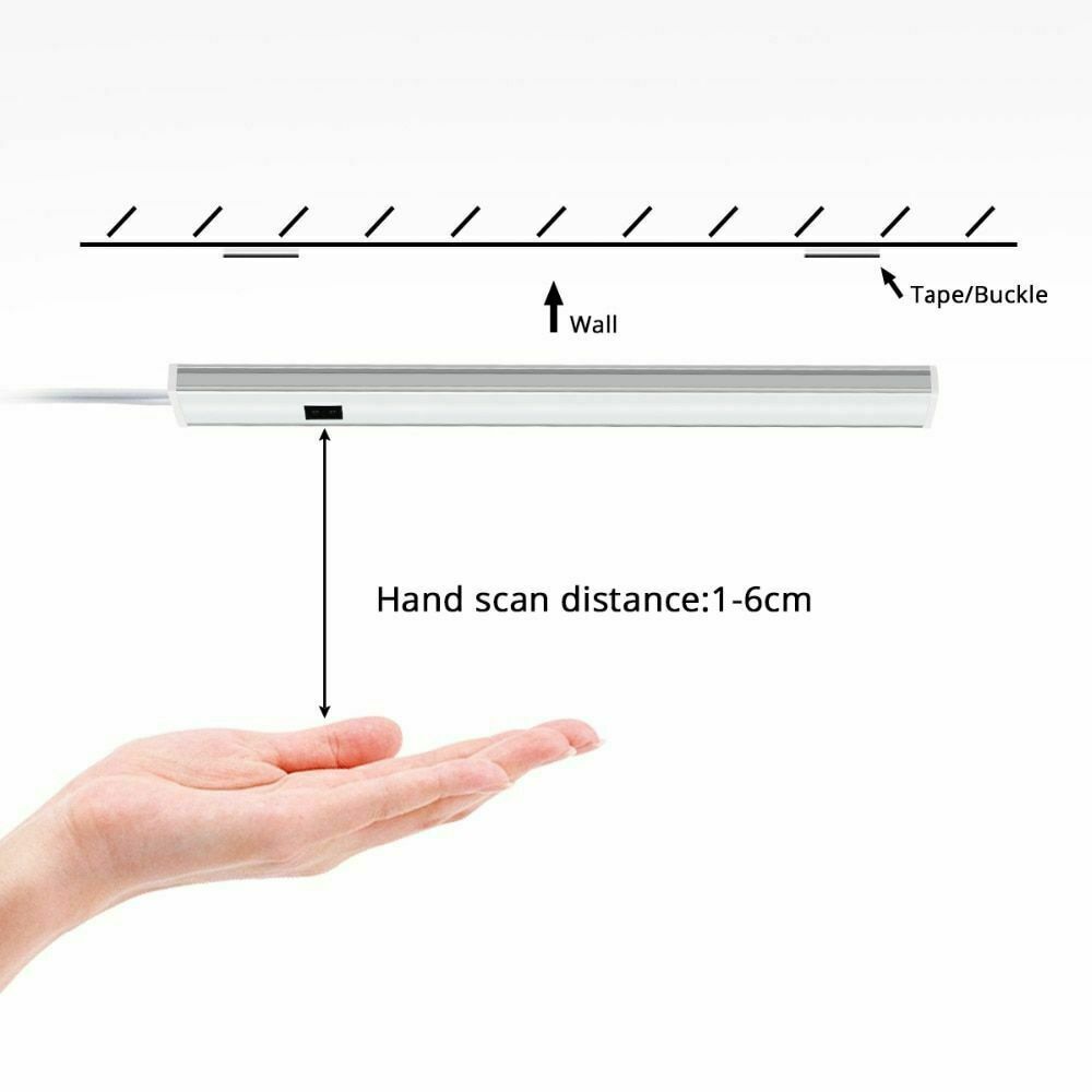 3/4/5 Pcs LED Under Cabinet Light Kitchen Shelf Counter Light Hand Sensor Lamp