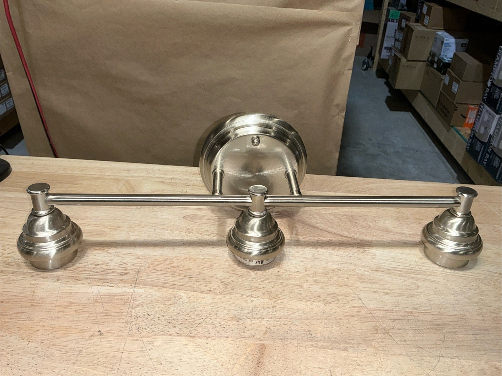 23.5 in. 3-Light Brushed Nickel Marsden Vanity Light Matching 4 Pc Accessories
