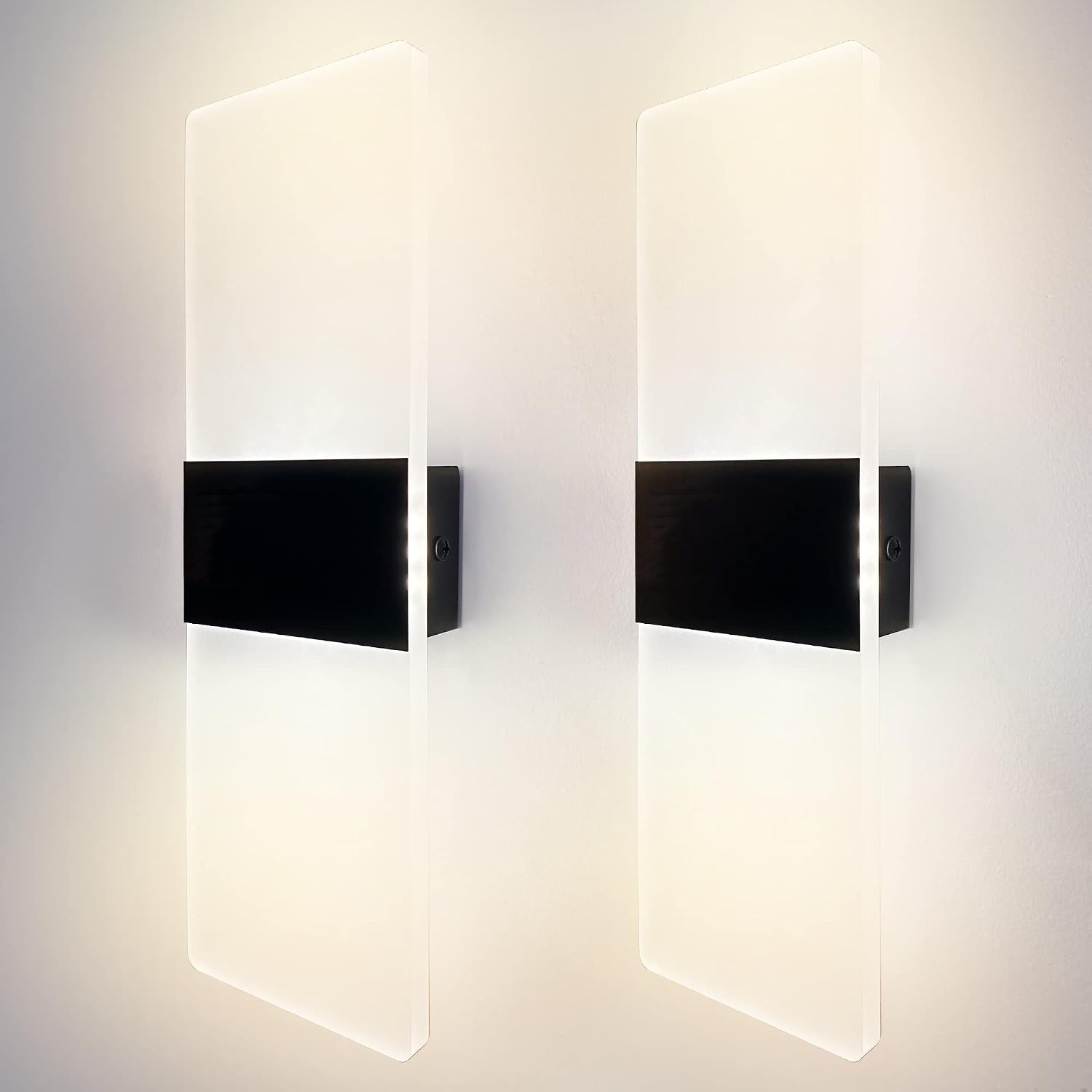 2 Pack LED 12V RV Modern Acrylic Wall Sconce Lighting with On&Off Switch 12Volt