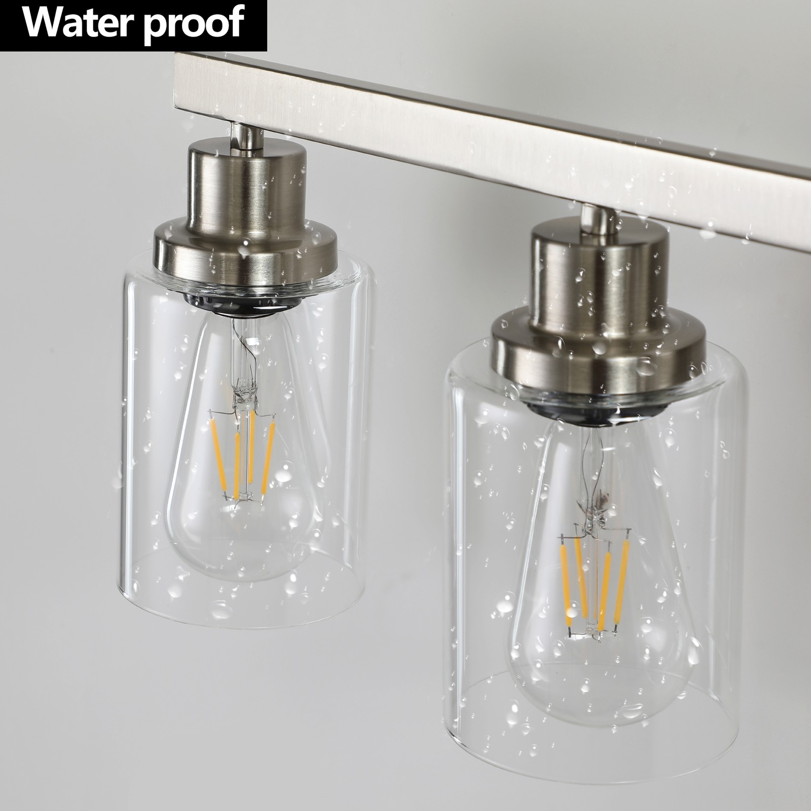 24″ Modern Nickel Vanity Light Bathroom Mirror Wall Lamp 4 Lights Sconce Fixture