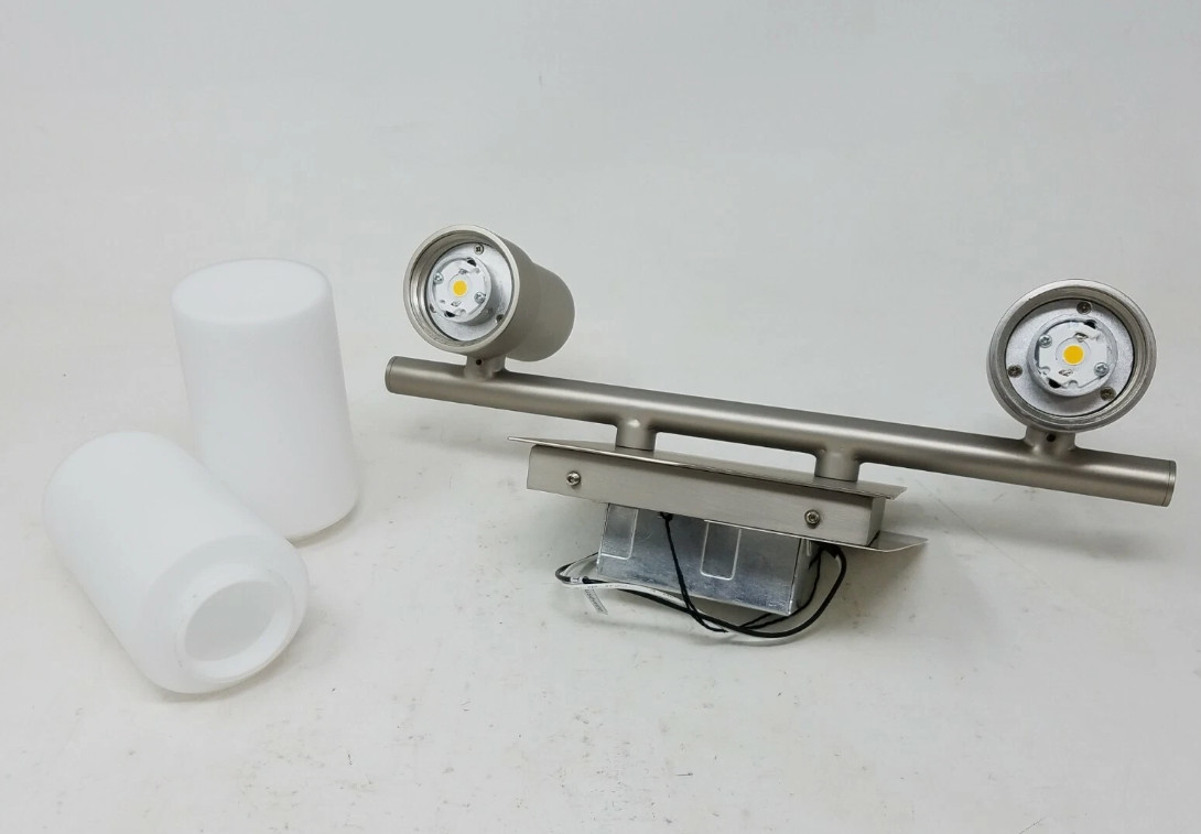 WAC Lighting Elementum WS-76612-SN Satin Nickel 12″W 2-Light LED Bathroom Light