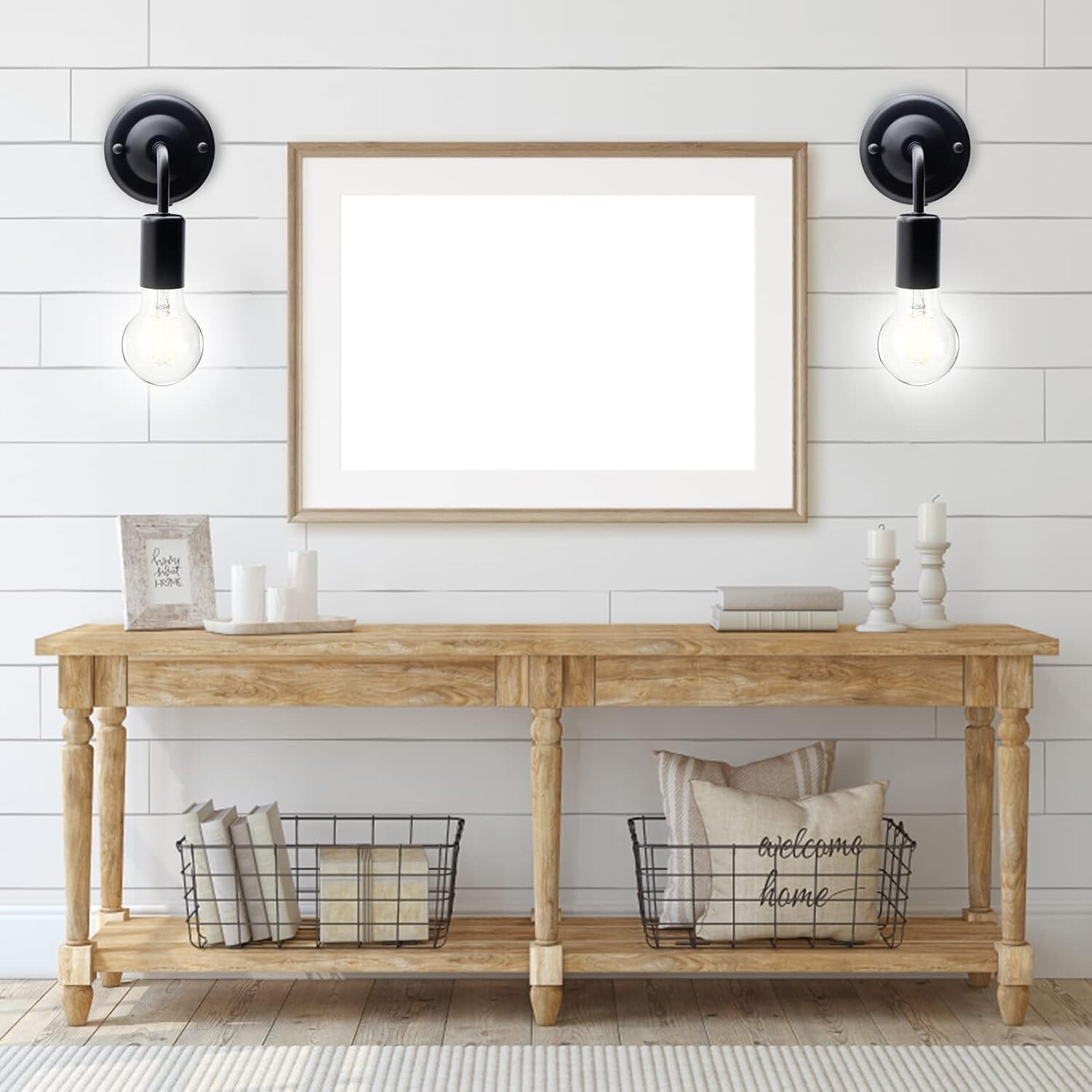 Plug in Wall Sconces 2pack, Industrial Wall Lamp with Plug in Cord, Farmhouse