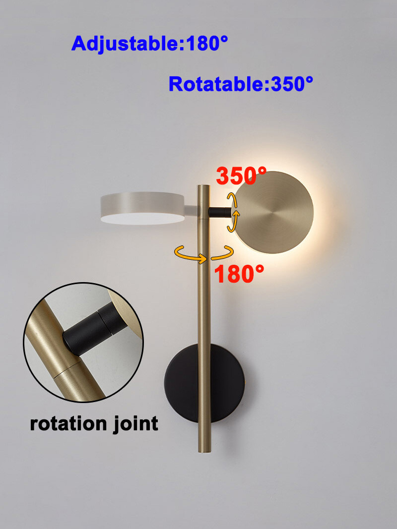 12W SMD LED Bedside Wall Sconce Light Fixture Adjustable Lamp Head Reading Room